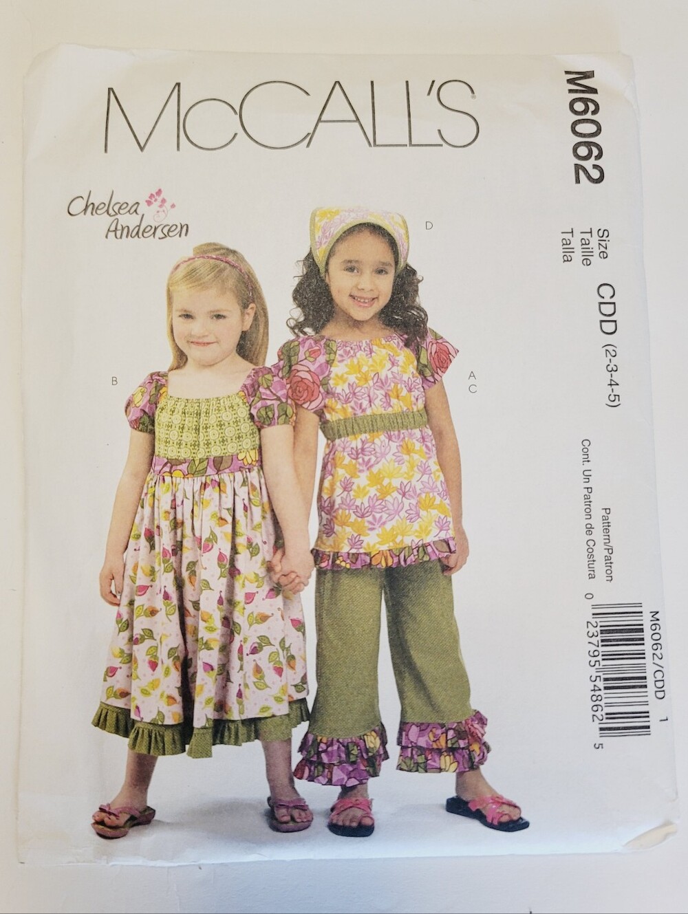 McCalls M6062 Sz 2-5 Dress, Top, Capri Pants Make Fun Outfits 4 Your Little One